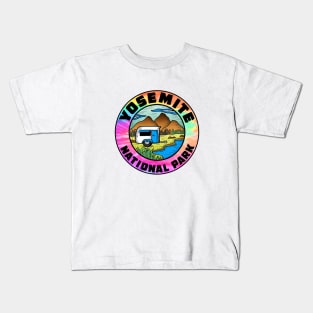 Yosemite National Park California Camper Camping Camp Trailer Kids T-Shirt